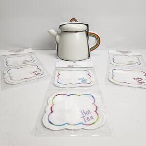 LGBTQ+ Pride Target Stoneware Rainbow Handle Tea Pot & 3 Sets of Cloth Napkins